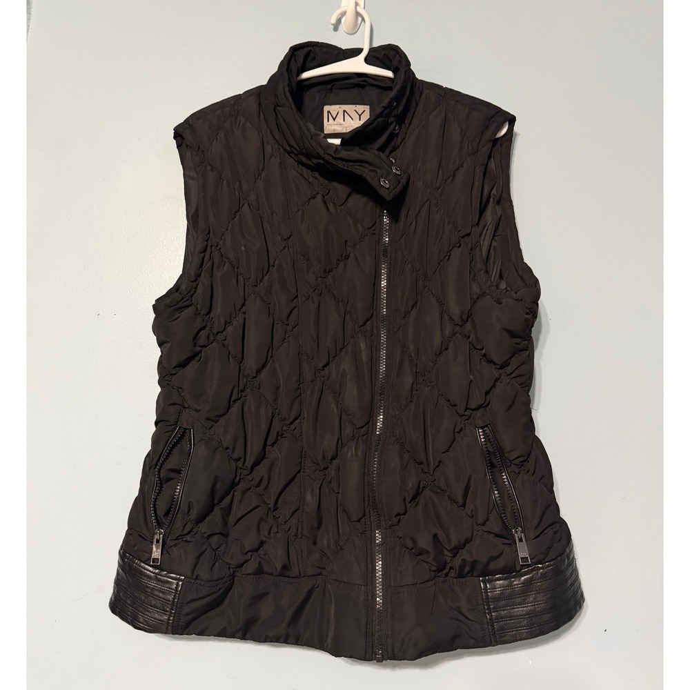 Marc New York XL Andrew Marc Performance Black Quilted Asymmetric Zip Vest 2513